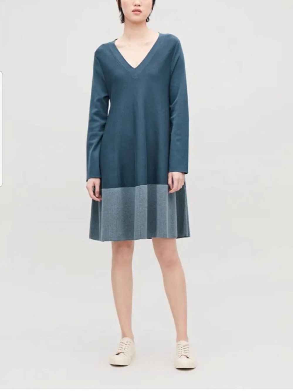 COS Metallic Panelled A-Line Dress Size M